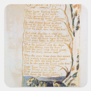 Sticker Carré William Blake   Le Tyger, de Chansons d'Innocence