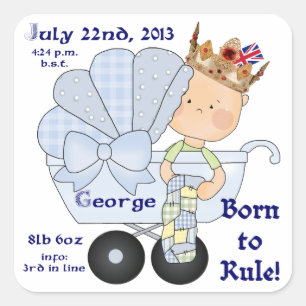 Sticker Carré William & Kate's Little Prince George/Birth Info