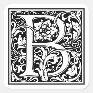 Sticker Carré William Morris Alphabet "B"
