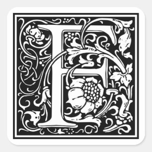 Sticker Carré William Morris Alphabet "F"