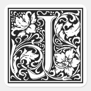 Sticker Carré William Morris Alphabet "J"