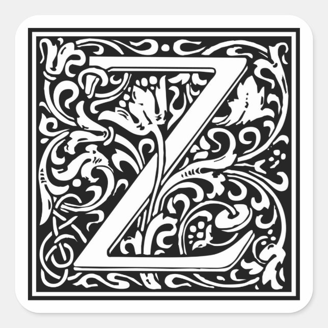 Sticker Carré William Morris Alphabet "Z" (Devant)