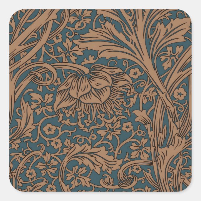 Sticker Carré William Morris Arcadia Floral Pattern Classic (Devant)