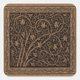 Sticker Carré William Morris Campion Cuir Damassé