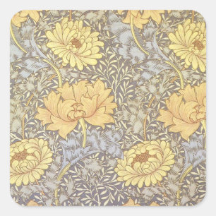Sticker Carré William Morris Chrysanthemum Fleurs maman