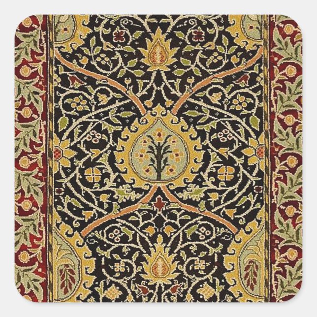 Sticker Carré William Morris Classique Tapis Art Design d'impres (Devant)