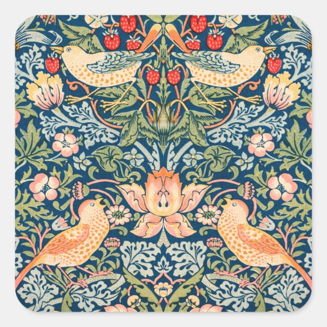 STICKER CARRÉ WILLIAM MORRIS ENVELOPE SCEAL "FRAPPER LES VOLETS" (Devant)