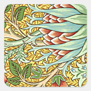 Sticker Carré William Morris - Feuille d'autocollants Artichoke