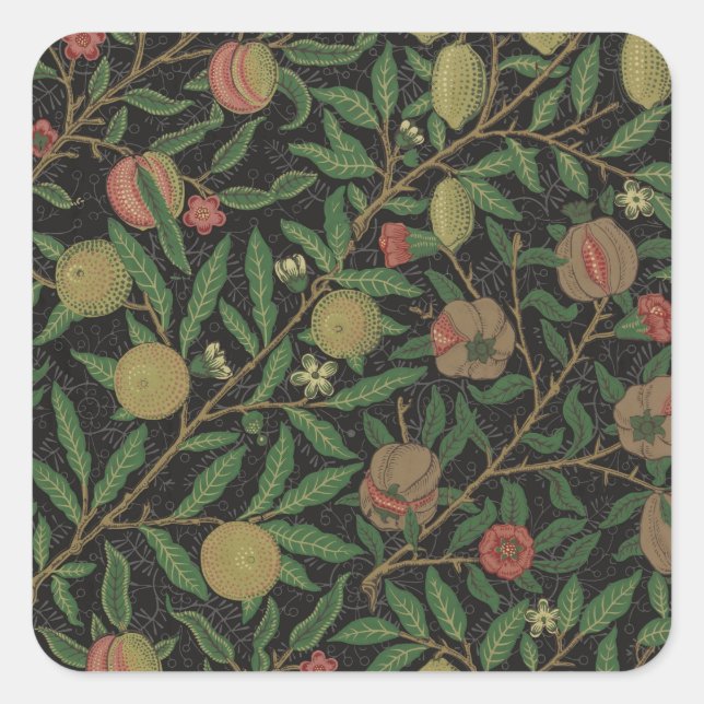 Sticker Carré William Morris grenade classique fruits (Devant)