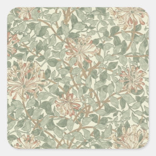 Sticker Carré William Morris Honeysuckle Vert Floral
