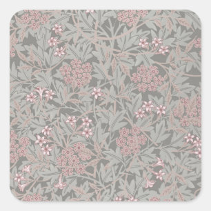 Sticker Carré William Morris Jasmine Motif de fleurs