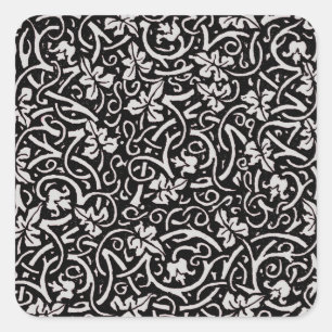 Sticker Carré William Morris Motif de la feuille de vigne