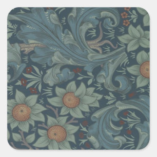 Sticker Carré William Morris Orchard Art Motif