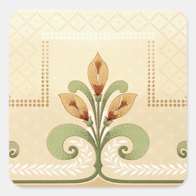 Sticker Carré William Morris Row of Lilies (Devant)