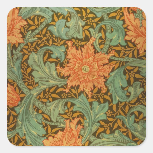 Sticker Carré William Morris Single Stem Pattern (Devant)