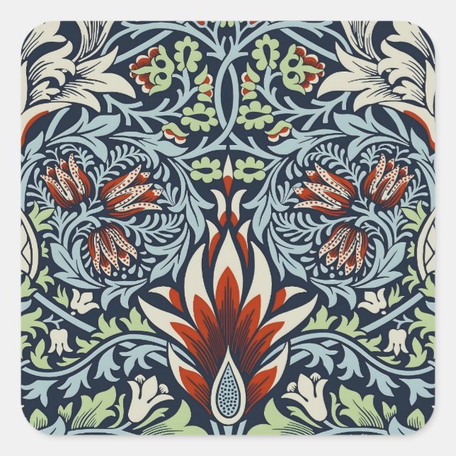 Sticker Carré William Morris Snakeshead Floral Classique Botaniq (Devant)