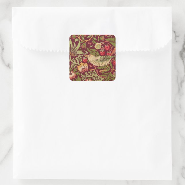 Sticker Carré William Morris Strawberry Thief (Sac)