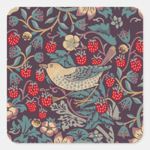 Sticker Carré William Morris Strawberry Thief