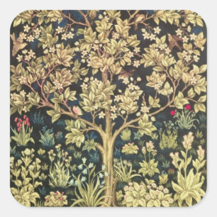 Sticker Carré William Morris Tree of Life Floral Vintage