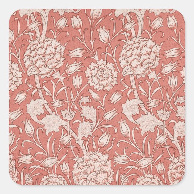 Sticker Carré William Morris Wild Tulip Classique Conception Vic (Devant)