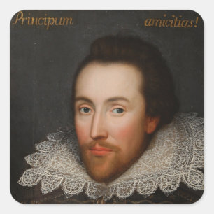 Sticker Carré William Shakespeare Cobbe Portrait vers 1610