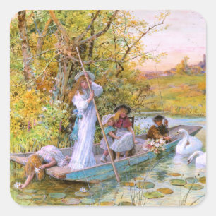 Sticker Carré William Stephen Coleman : Le canotage