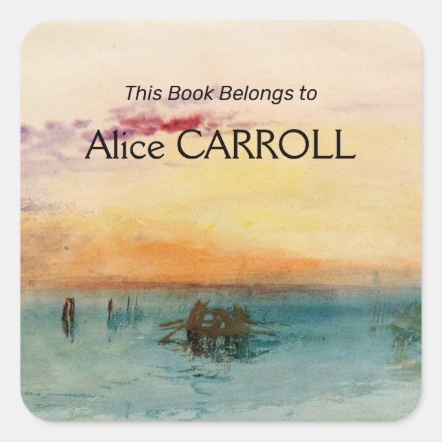 Sticker Carré William Turner - La lagune près de Venise au couch (Devant)