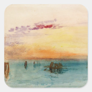 Sticker Carré William Turner - Le lagon près de Venise au couche