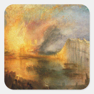 Sticker Carré William Turner - L'incendie du Parlement