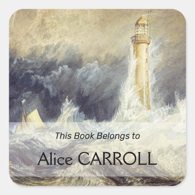 Sticker Carré William Turner - Phare de Bell Rock (Devant)