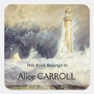 Sticker Carré William Turner - Phare de Bell Rock