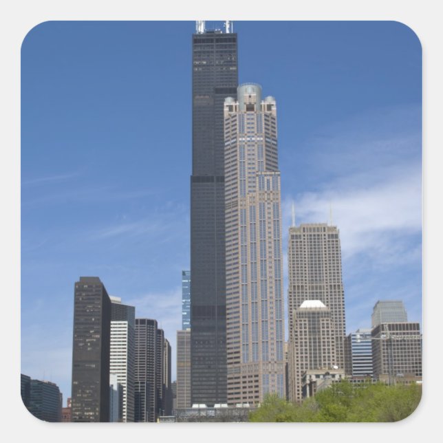 Sticker Carré Willis Tower (anciennement Sears Tower) se profile (Devant)