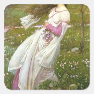 Sticker Carré Windflower John William Waterhouse