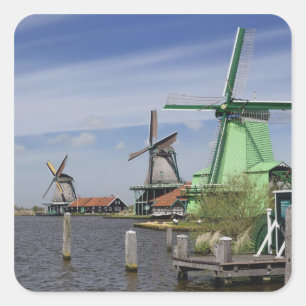 Sticker Carré Windmill, Zaanse Schans, Hollande, Pays-Bas 2