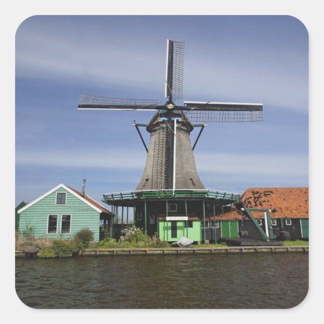 Sticker Carré Windmill, Zaanse Schans, Hollande, Pays-Bas 3 (Devant)