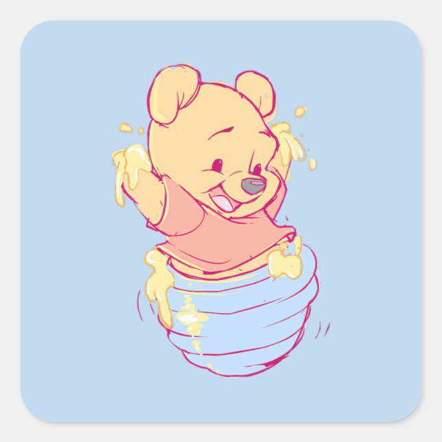 Sticker Carré Winnie l'Ourson (Devant)