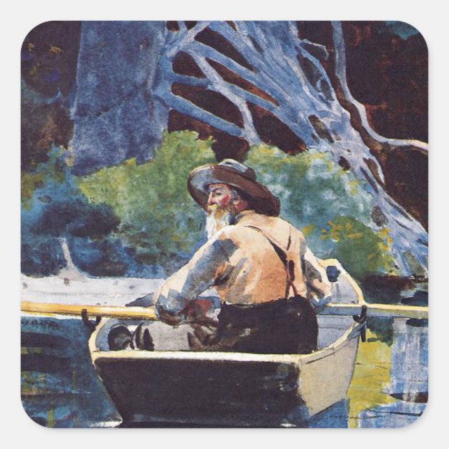 Sticker Carré Winslow Homer - Guide Adirondack (Devant)