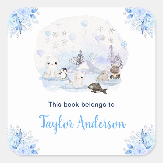 Sticker Carré Winter Wonderland Arctic Animaux Kids Boite (Devant)
