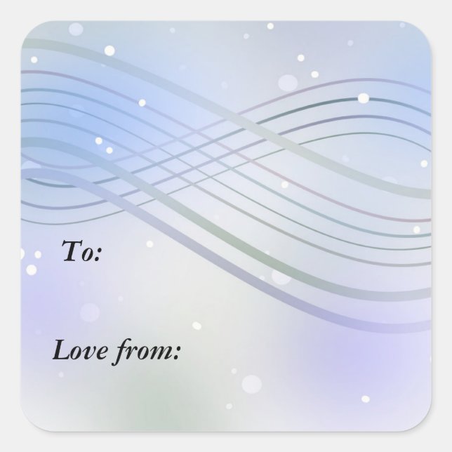 Sticker Carré Winter Wonderland Pastel Ribbons (Devant)