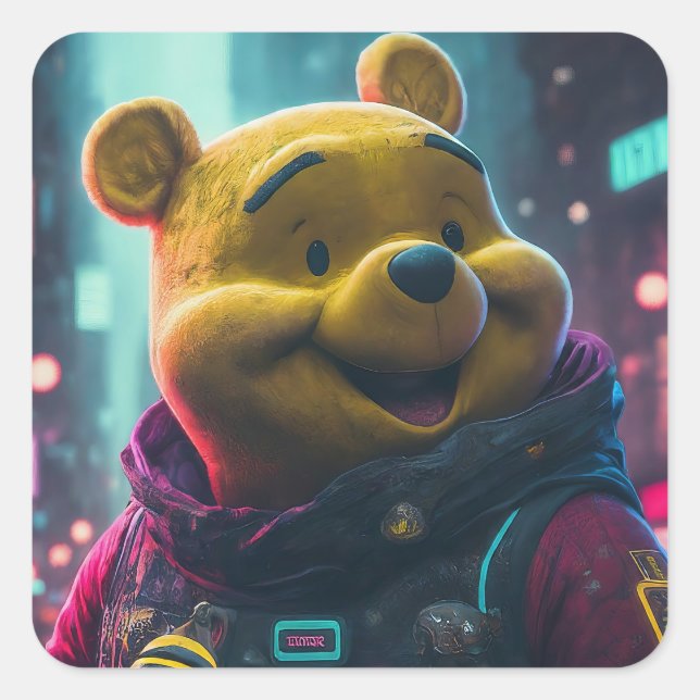 Sticker Carré Wintery Teddy (Devant)