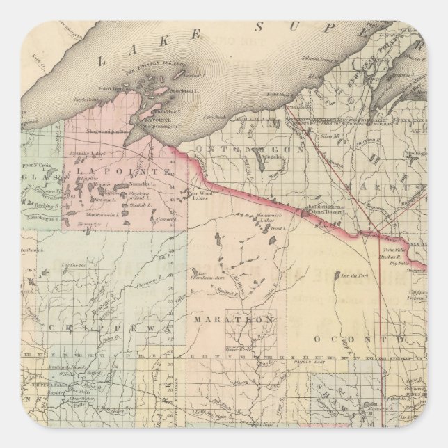 Sticker Carré Wisconsin (Devant)