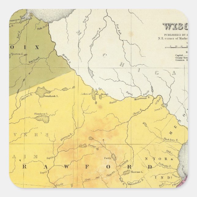 Sticker Carré Wisconsin 4 (Devant)