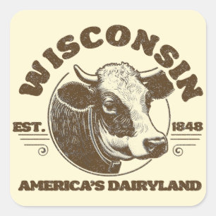 Sticker Carré Wisconsin vintage
