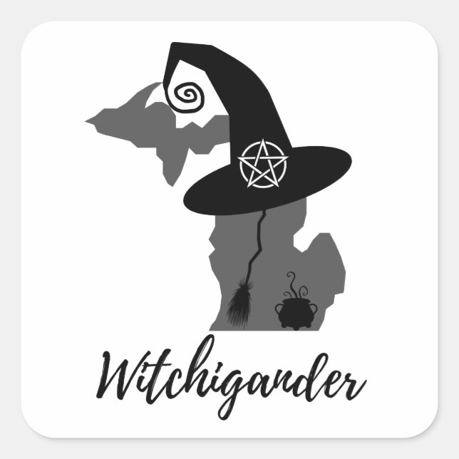 Sticker Carré Witchigander - Michigan Witch (Devant)