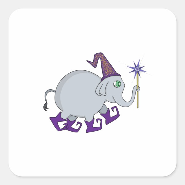 Sticker Carré Wizard Elephant (Devant)