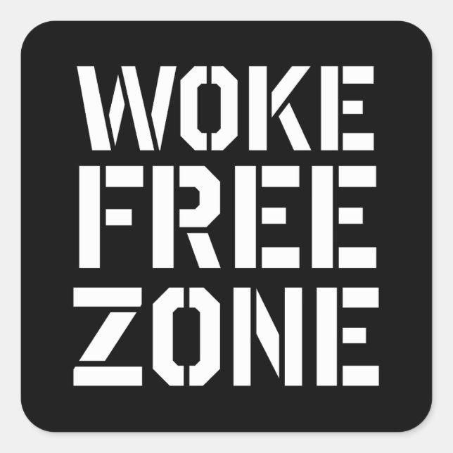 Sticker Carré Woke Free Zone (Devant)