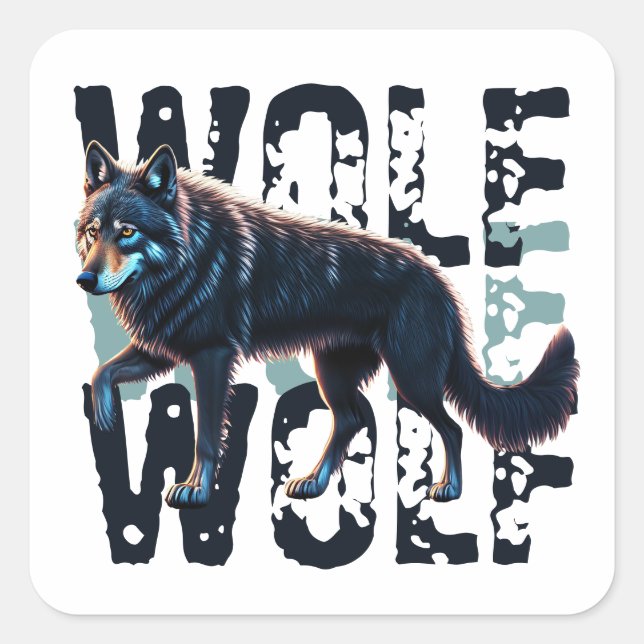 STICKER CARRÉ WOLF (Devant)
