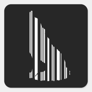 Sticker Carré WOLF BAR CODE Howl Barcode Motif Design
