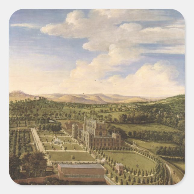 Sticker Carré Wollaton Hall and Park, Nottingham, 1697 (huile su (Devant)