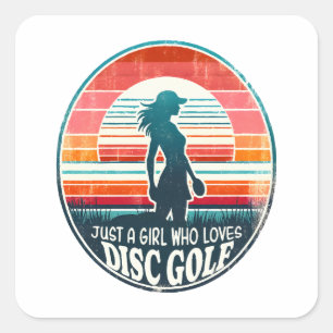Sticker Carré Womens Disk Golf - Frisbee Golf Femme